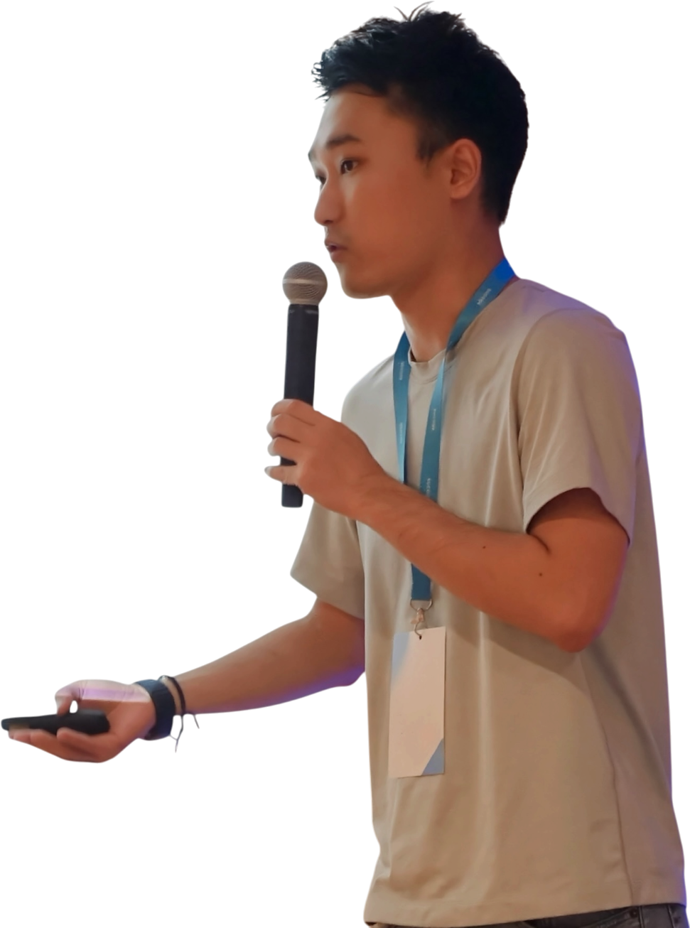 Henry speaking at an event